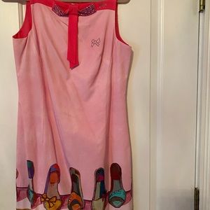 VDP pink cotton cocktail Swrvski dress sz 46/10